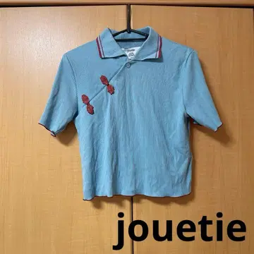 Jouetie 차이나 버튼 반팔 피케 셔츠