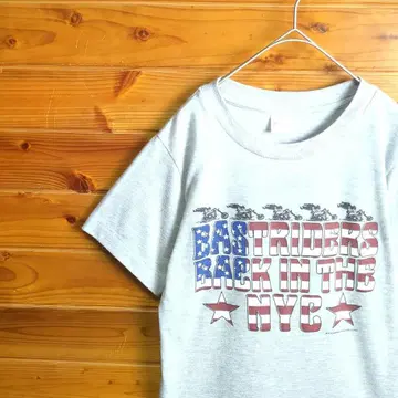 MOUSSY 마우지 반팔 티셔츠 바이크 라이더 미국 국기 그레이 F