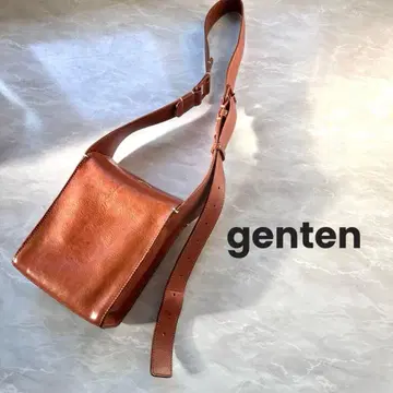 겐텐 genten 개성있는 사각형 숄더백 가죽