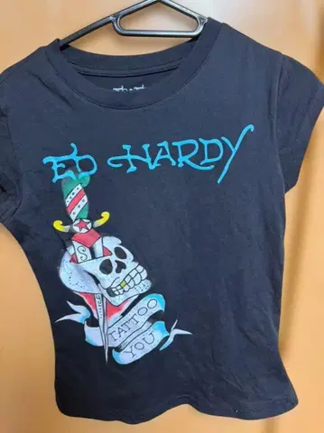 ED by ED HARDY 티셔츠 S 블랙 스컬 Y2K