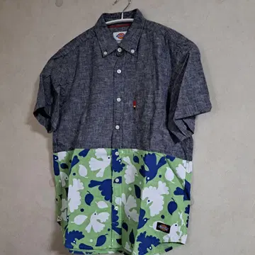 Dickies 반팔 워크 셔츠 절개 디자인 L