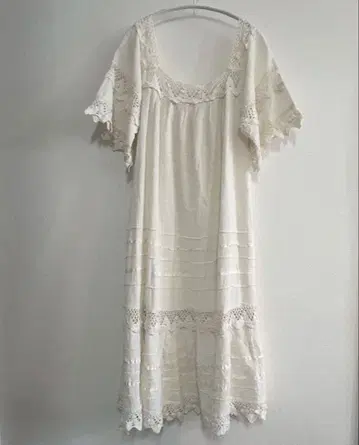 70's 빈티지 크로셰 레이스 그리스 원피스
