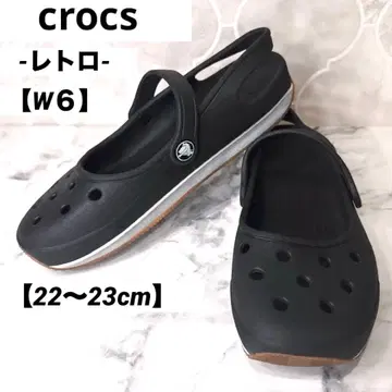 [ 단종 새상품급 ] crocs 레트로 멜리 제인 블랙 W6