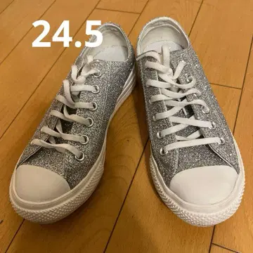 Converse All Star 로우컷 글리터 실버 라메