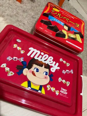 후지야 Milky 페코짱 실베느 경품 보관 케이스 캔 세트 내용물 없음