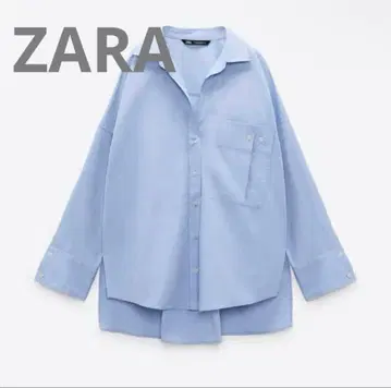 ZARA 오버 사이즈 긴팔 셔츠 블루 M 사이즈