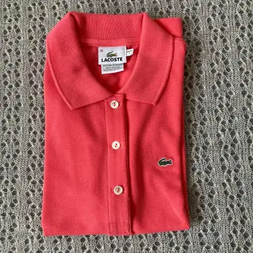 LACOSTE 반팔 피케 셔츠 코랄 핑크 사이즈 36