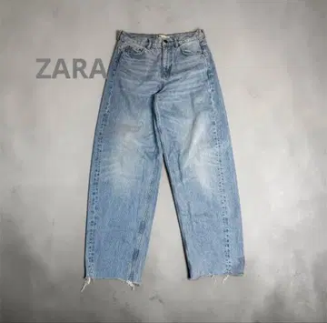 ZARA 스트레이트 데님 컷오프 라이트 블루 38