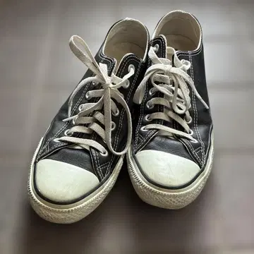 가격 인하 Converse All Star 가죽 스니커즈 블랙