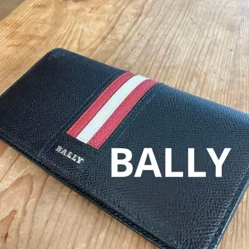 BALLY 이단 접이 장지갑 블랙 가죽 동전 지갑은 미사용 발리