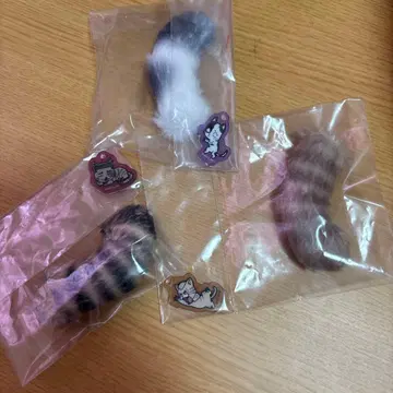 고양이 낚싯대 꼬리 키링 3종
