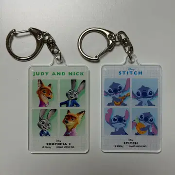 디즈니 증명사진 아크릴 키링 주토피아 스티치 2개 세트