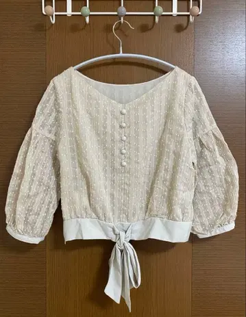 JILLSTUART 5부 소매 도트 시어 블라우스