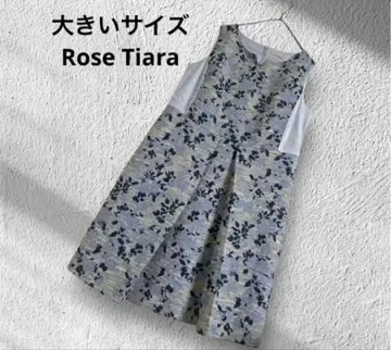 빅 사이즈! Rose Tiara 플라워 디자인 자카드 원피스 42