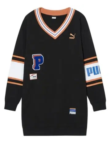 PUMA V넥 맨투맨 트레이닝복 블랙
