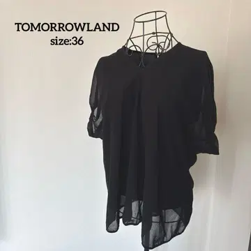TOMORROWLAND 풀오버 블라우스 시어 시스루 블랙 36