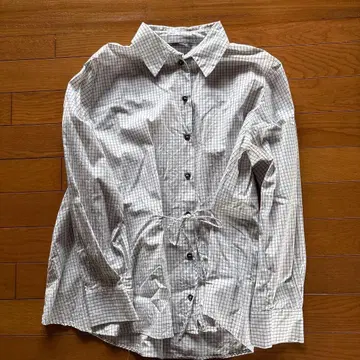 ZARA 체크 무늬 긴팔 셔츠 허리 끈 포함