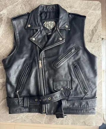 DIAMOND LEATHER 가죽 베스트 더블 라이더스