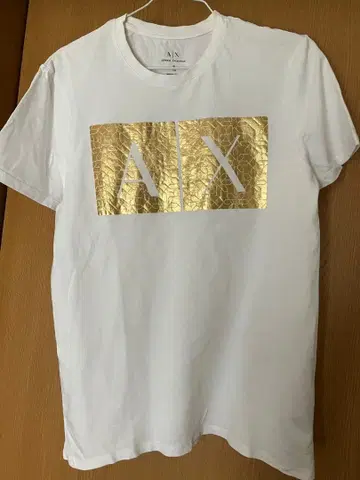 ARMANI EXCHANGE A|X 로고 티셔츠 화이트 골드