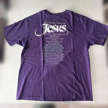 Hanes BEEFY-T Jesus 퍼플 XL