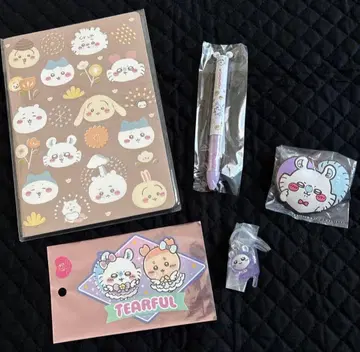 모몽가 세트 치이카와 메지루시 액세서리 러버 마스코트 볼펜 노트