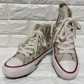 [새상품급] 컨버스 올스타 하이컷 스터드 별 패턴 베이지