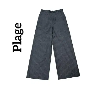 플라주 울 혼방 스트라이프 슬랙스 34 그레이