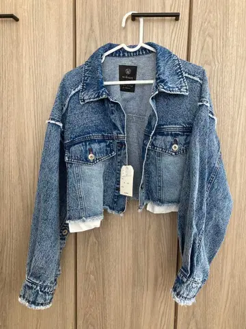 데님 블루 크롭 자켓