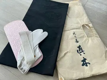상복 기모노 에리젠 신본 오비 장식 천 타비 세트