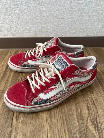 VANS Aloha 스웨이드 스니커즈 레드 반스