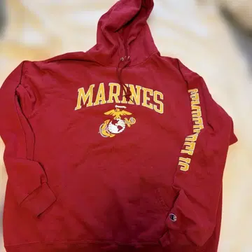 Champion USMC 해병대 후드티 XL 레드