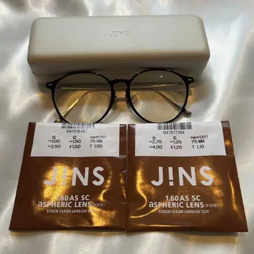 JINS 중안부 단축 안경 클리어 렌즈 도수 있음