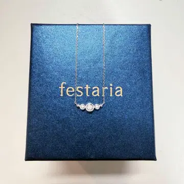 festaria 목걸이 3연 다이아 화이트 골드