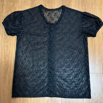 카네코 이사오 레이스 퍼프 슬리브 블라우스 블랙