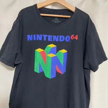 Nintendo 64 로고 티셔츠 블랙 XL