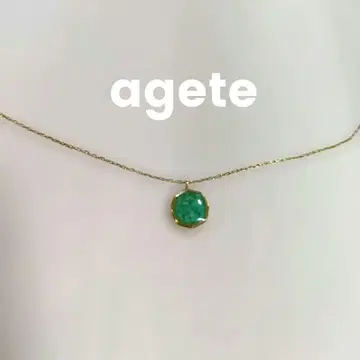 agete 아가트 팔각형 스톤 목걸이 골드