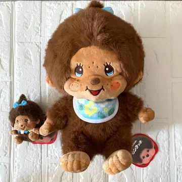해변의 몬치치 L 사이즈 봉제 인형 마스코트 세트 일광화상 블루 리본