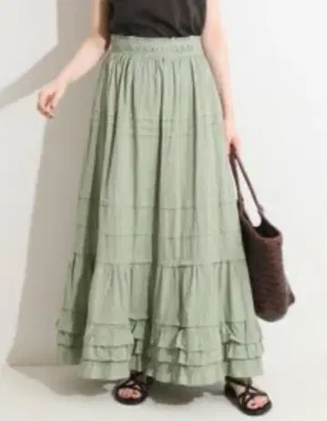 IENA LA BOUCLE 면 슬라브 거즈 캉캉 스커트