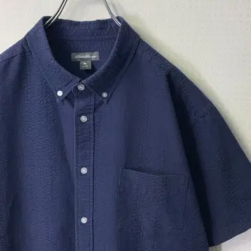 00s eddie bauer seersucker s/s shirt xl