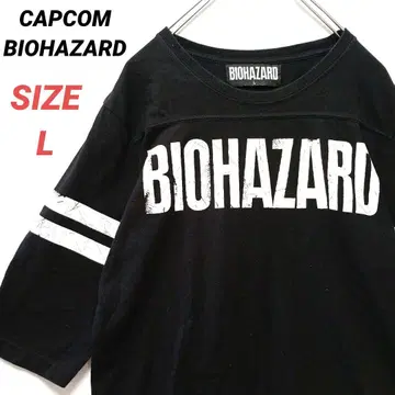CAPCOM 캡콤 바이오하자드 T셔츠 남성용 블랙 L 로고