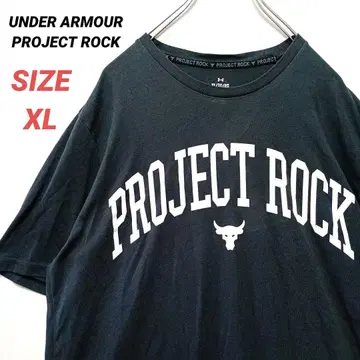 언더아머 PROJECT ROCK T셔츠 남성용 블랙 XL 로고
