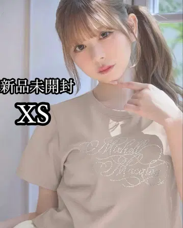 미셸 마카롱 키라키라 T셔츠 XS 사이즈 베이지