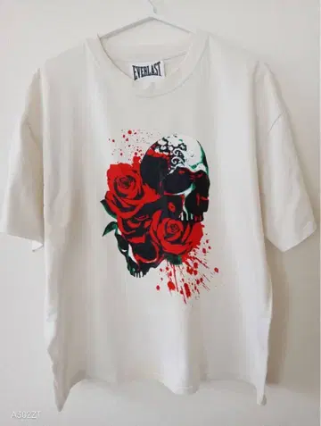 초레어 BEDWIN x EVERLAST 스컬 로즈 T셔츠 화이트
