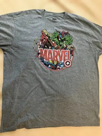 MARVEL 히어로 집합 T셔츠 2XL 그레이