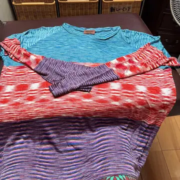 MISSONI 긴팔 멀티 컬러 니트 티셔츠