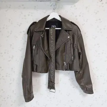 ZARA 인조 가죽 라이더 자켓 숏 기장