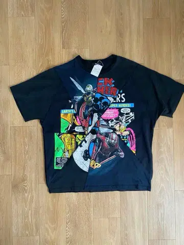 잉크 ink 아메리칸 코믹스 CRACK TEE / 리메이크 BLACK
