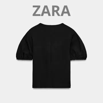 ZARA 퍼프 슬리브 상의 블랙