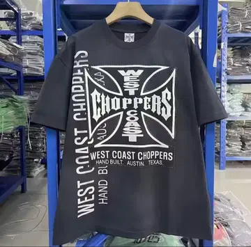 West Coast Choppers 티셔츠 블랙 빈티지 가공