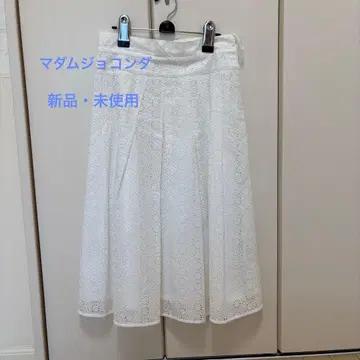 MADAM JOCONDE 화이트 레이스 스커트 38